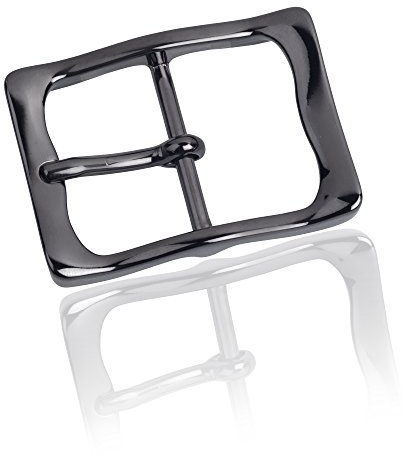 FREDERIC HERMANO Gürtelschnalle Buckle 35mm Metall Schwarz Poliert - Buckle Seoul - Dornschliesse Für Gürtel Mit 3,5cm Breite - Schwarzfarben Poliert