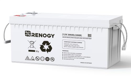 Renogy 200Ah 12V AGM Batterie Versorgungsbatterie Solarbatterie für Auto, Camper Caravan und Wohnmobil