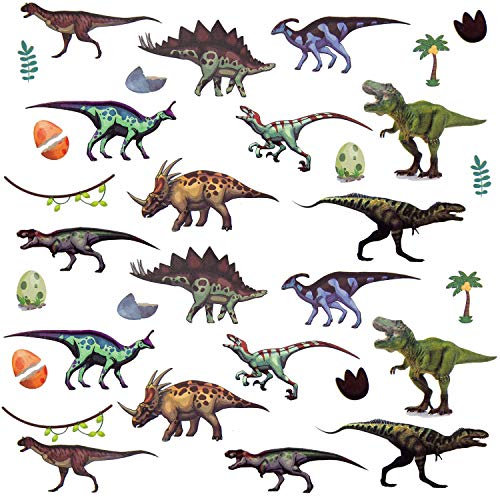 Oblique Unique® Kinder Dino Sticker Set 32 STK. Farbenfrohe Dinosaurier Aufkleber zum Spielen Basteln Spielspass Kindergeburtstag