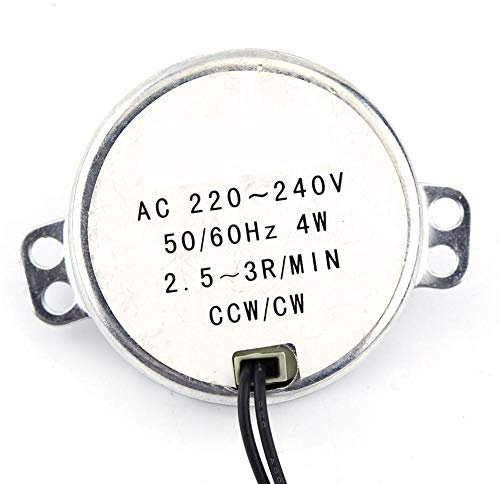 Moteur Syncrhone 220-240V AC avec Réducteur, Moteur de Réduction Réversible 4W CW/CCW (2.5-3RPM), Moteur Spécifique