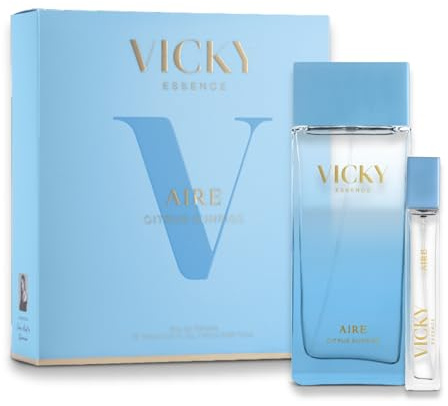 VICKY MARTÍN BERROCAL SET Eau de Toilette AIRE 100 ml + EDT 20 ml | Damenduft | Zitrus und langanhaltender blumiger Duft | grüner Apfel, Blumen, Bernstein, Moschus