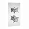 ENKI, Edwardian, TSV048, Concealed Thermostatic Shower Mixer Valve Twin with Single Outlet, Cross Handles, Traditional Bathrooms, Chrome