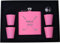 Birdie Juice Flask, Funnel, Shot Glasses, and Gift Box - Golfing Birdie Juice Hip Stainless Steel Metal Matte 6-Ounce Golf Bag Flask (Pink)