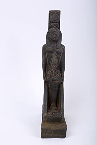 Einzigartige Statue der ägyptischen Göttin Isis schützen Osiris aus schwerem Stein