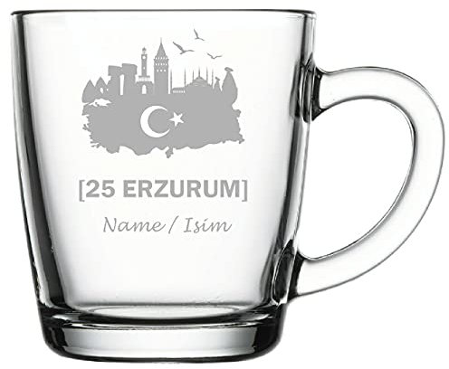 aina Türkische Teegläser Cay Bardagi türkischer Tee Glas mit Name isimli Hediye - Teeglas Graviert mit Namen 25 Erzurum