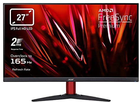 acer Nitro KG272UPbmiipx, Monitor Gaming PC 27, Display VA WQHD 165 Hz, 1 ms, FreeSync Premium, HDMI (2.0), DP (1.2), Lum 250 cd/m2, ZeroFrame, Speaker Integrati, Cavo HDMI Incluso