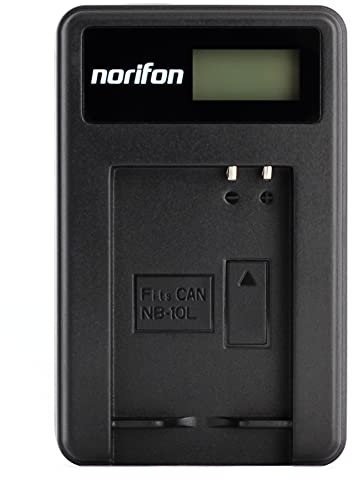 NB-10L LCD USB Chargeur pour Canon G3X, PowerShot G1 X, PowerShot G15, G16, PowerShot SX40 HS, SX50 HS, SX60 HS Caméra et Plus