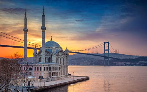 Türkei Istanbul Brücke Moschee Diy 5D Diamond Painting By Number Unique Kits Home Wall Decor Crystal Strass Wall Decor