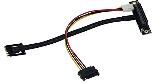 KALEA-INFORMATIQUE Riser-Adapter PCIe Gen 3.0 4X zu M2 E A Key-Anschluss. Länge des Tischtuchs 20cm.