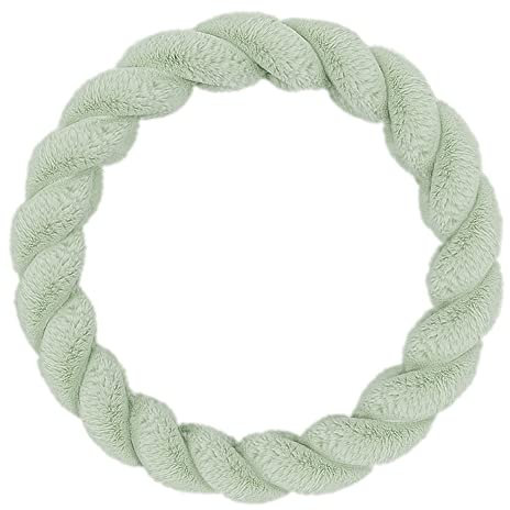Plüsch Auto Lenkradhülle, MoreChioce Anti-Rutsch-Universal-Lenkradbezug 38cm/15 Zoll Bequem Warme Auto Lenkradschoner Atmungsaktiv Winter Lenkradschutz für Männer und Frauen,Grün