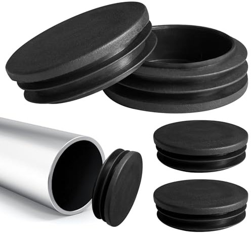 8 Stück Lamellenstopfen Rund Ø 50mm, Rohrstopfen Rund Endkappe Stahlrohr, Rohrabdeckung aus hochwertigem Polyethylen Kunststoff für Rundrohre Rohrverschlussstopfen
