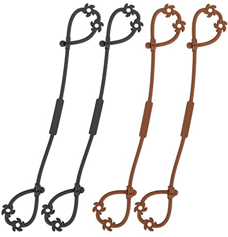 LOVE DEPOT Cup Catcher, Spielzeug Sicherheitsgurte Trinkbecher Halteriemen für Kinderwagen Hochstuhl Autositz, aus Lebensmittelqualität Silikon, BPA-frei, 2er-Pack (Clay x2 + Dark Grey x2)
