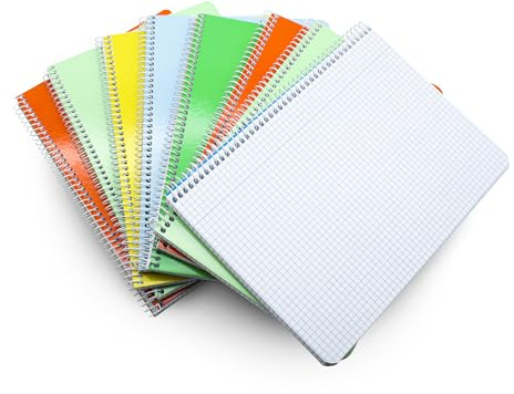 DOJA Barcelona | Notizbuch A5 Kariert | Notizheft A5 kariert mit Softcover | 8er Pack | 210x148mm | 80 Blätter | 4x4 mm | Farbige Notizbücher | Ringbuch weicher Einband, Spiralblock, Zufällige Farben