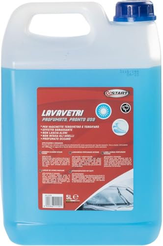 Limpiacristales listo para usar, perfumado Ocean, capacidad de 5 litros, para bandejas limpiacristales y limpiaparabrisas, efecto desengrasante