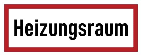 Aufkleber: 105x297 mm, 1 Stück - Heizungsraum - Brandschutzzeichen - Hinweisschild auf Brandschutzeinrichtung und Einsatzhinweise - DIN 4066 - D1