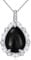 YAFEINI Schwarzer Onyx Kette für Damen 925 Sterling Silber Schwarzer Onyx Anhänger Halskette Naturstein Tropfen Kette Schmuck Geschenk