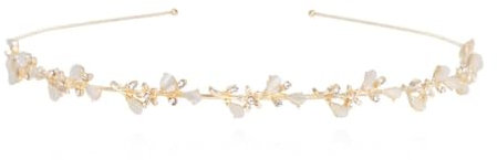 1 Stück Metall Haarband,Braut Haarschmuck Diadem Mädchen Stirnband Kronen Feen Kopfschmuck, Mittelalter Kopfschmuck, Brautschmuck Gold Silber, Kommunion Konfirmation Haarschmuck