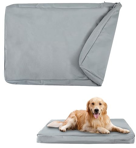 YWYHHM Hundebett-Bezug, Ersatzbezug für Hundekäfige, wasserdichter Ersatzbezug, Hundebox-Unterlage, Matratzenschoner (L: 101,6 x 68,6 x 10,2 cm, Grau, passend für 106,7 cm große Käfige)