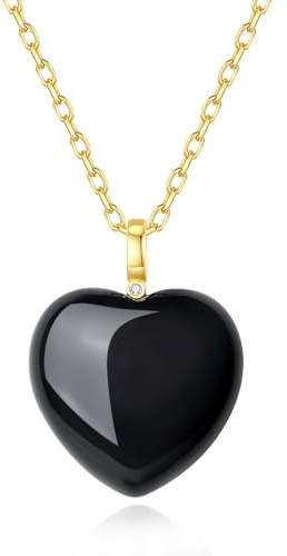 COAI Damen Kristall Halskette mit Herzanhänger und 18K Gold Edelstahlkette