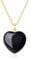 COAI Damen Kristallhalskette mit natürlichem Obsidian Herzanhänger 18K Gold