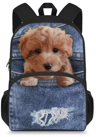 Belidome Kinder-Rucksack für Jungen, Schultasche, Tagesrucksack, für Mädchen, Vorschule, Schultasche, hund, Einheitsgröße