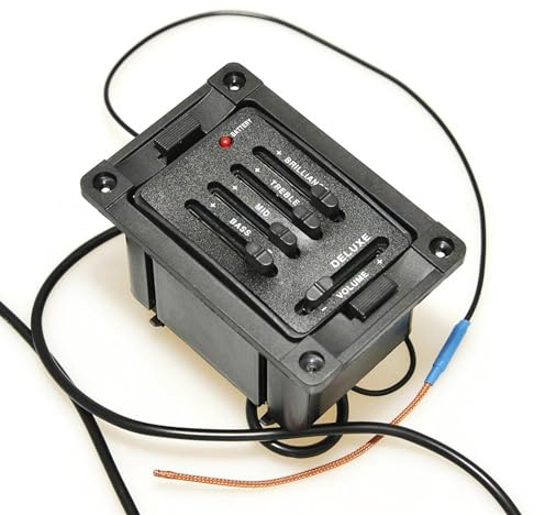 Tonabnehmer Akustikgitarre Pickup 4 Band Equalizer Mit Mikrofon Dual Mode Preamp EQ Tuner Gitarre Pickup Beat Board Mit Soft Piezo(6 Classic)