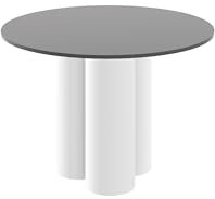 designimpex Design Esstisch rund HRE-111 Grau Hochglanz/Weiß Hochglanz 100 x 75 cm runder Esszimmertisch Küchentisch rund Funktionstisch Round Kitchen Table Esszimmer Dining Table Rundtisch