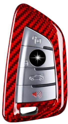 T-carbon Schlüsselhülle Schutzhülle Kompatibel mit BMW,Glasfaser Autoschlüssel Hülle Kompatibel mit BMW 2 3 4 5 6 6GT 7 8 Serie X1 X2 X3 X4 X5 X6 X7 M3 M4 M5 M8 X3M X4M X5M X6M Z4 2014-2023(rot)