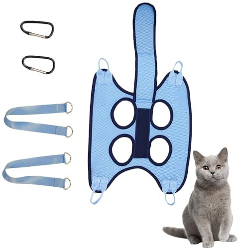 Dog Sling for Nail Trimming - Cat Restraint Holder - Secure Dog Grooming Sling, Breathable Nail Trimming Pet Hammock With Security Strap Secure For Dogs Cats
