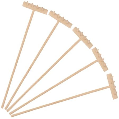 KONTONTY Lot De 5 Râteaux De Jardin Miniatures pour Bac À Sable Zen Accessoires De Jardinage De Bureau