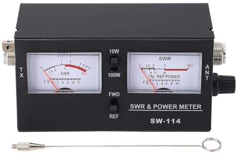 SWR and Power Meter, 0-100W, 3 Functions RF Field Strength Tester with SO239 Connector, Mini Digital RF Power Meter for CB 27-30MHz, Digital Antenna Cable Power Test Meter