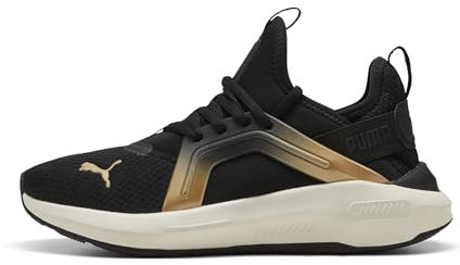 PUMA Women's Softride Enzo 5 Cross Trainer Sneaker, Black-Warm White Gold, 3 UK