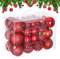 Bixury Christbaumkugeln Rot Weihnachtskugeln Kunststoff, 50 Stück Weihnachtskugeln Rot Set mit Aufhänger Bruchsicher, Vielen Größen Weihnachtsbaum Deko Set, Glitzernd Matt Weihnachten Deko