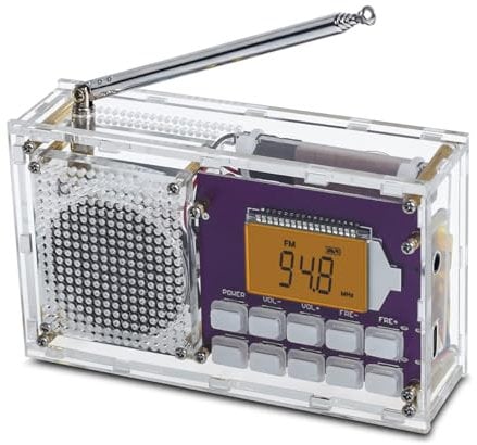 VOANZO Digitaler Radiowecker Bausatz zum Zusammenbauen Funkradio Bausatz mit Uhrspeicherfunktion Radiodisplay Bausatz mit Uhr Lernkurs Bausatz