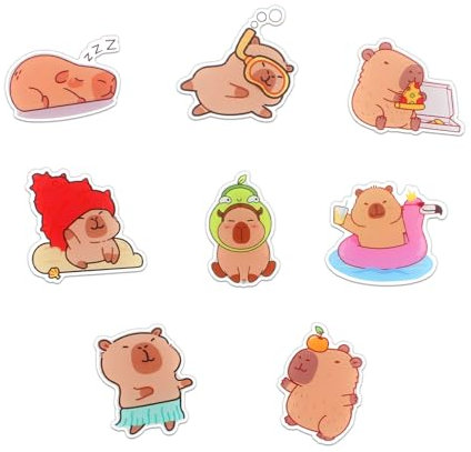 VinBee 8Pcs Capybara Cute Fridge Magnets for Whiteboard, Fridge Magnets for Kids for Board, Refrigerator, Locker, Kitchen, Office，Mini Fridge Accessorie Capybara Gifts