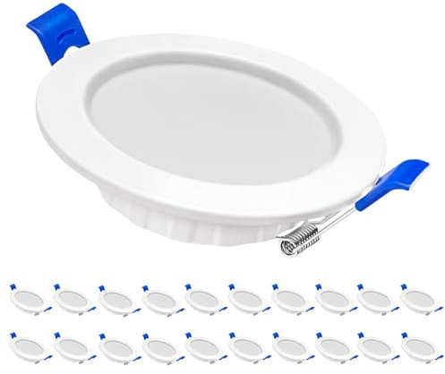 FIVMEN 20x Einbaustrahler LED 220V LED Spots 12W IP44 Flach Deckenspots Spots Deckenleuchte Einbauleuchten Einbauspots für Badezimmer Küche Wohnzimmer, Kaltweiß