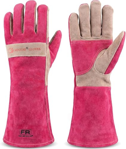 AOUCHI Grillhandschuhe und Schweißhandschuhe aus Rindsleder