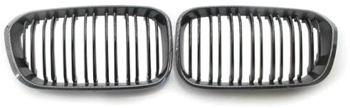 YCYHMHH Ricoy Kühlergrill für BMW F20 F21 120i 118i 116i 116d M135i M140i 2015 2016 2017 2018 Schrägheck Sport Nierengrill Kohlefaser glänzend schwarz