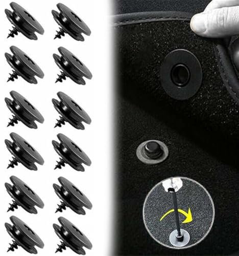 LAJUP 12 Pièces Clips Universels pour Tapis de Sol de Voiture, Clips de Fixation pour Tapis de Voiture 3 en 1,Supports de Fixation pour Tapis de Sol de Voiture,Fixation Tapis Voiture