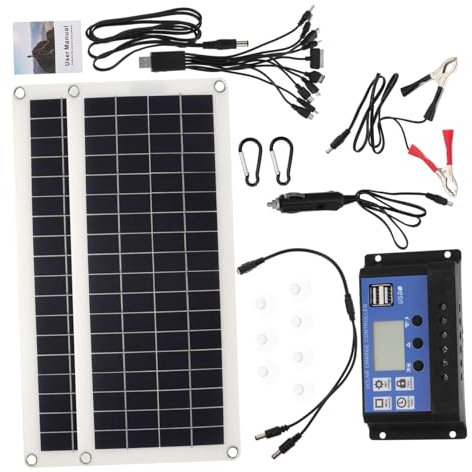 FONDOTIN 1ensemble Panneau Solaire Portable Avec Contrôleur Pour Camping Et Activités De Plein Air Chargeur Pour Rv Et Équipement De Randonnée
