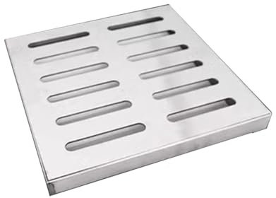 Générique Grille de Drainage en INOX Exterieur Carrée,Grille d'égouts avec Cadre,Grilles Eau Pluviale,Grilles de Vidange,Épaisseur 2 mm (200x200x20mm)