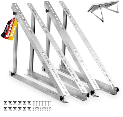 2 Sets GLIESE Balkonkraftwerk Halterung 114 cm,Aluminium Solarmodul Halterung,Solarpanel Halterung,PV modul halterung ,Halterungen Balkonkraftwerk,Geeignet für Flachdach,Balkone,Wände,Wand usw.