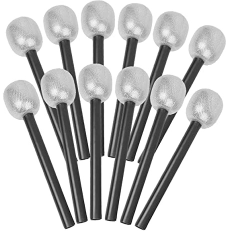 Toyvian 12pcs Toy Microphone Boys and Girls Karaoke Accessories Stage Performance Props for Parties