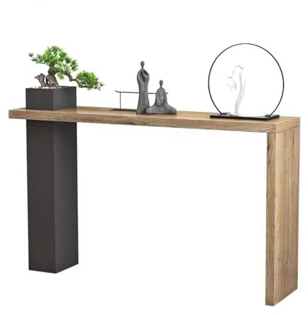 Table console d'entrée rustique – Table étroite en bois de 100 cm pour salon, hall d'entrée et couloir – Table d'appoint élégante en marron clair pour derrière le canapé