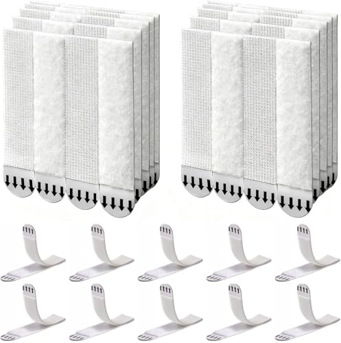 Large Picture Hanging Strips Heavy Duty, 30 Pairs Picture Canvas Hanger No Nails Photo Frame Stickers for Wall,Damage Free Adhesive Poster Refill Mounting Strips Double Side Hook Loop Mounting Tapes