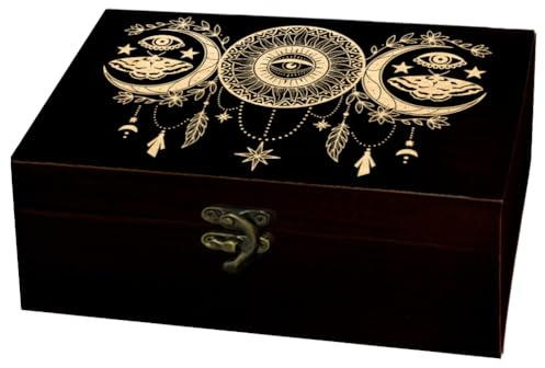 arricraft 1 caja de almacenamiento conmemorativa de madera, caja de fotos rectangular de pino para almacenamiento de joyas (9.45 x 5.51 x 3.54 pulgadas)