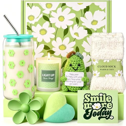 MEIMUCUL Geschenkset für Frauen Grün,Kleine Auszeit Geschenk | Wellness Set mit Positive Puppen,Selfcare Geschenkidee Frauen Geburtstag,Entspannung Geschenke für Beste Freundin, Schwester