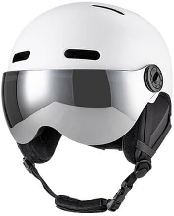 Fockety Skihelm und Brillen Set, 12 Belüftungsöffnungen, Snowboard Helmbrille für Männer, Frauen, Jugendliche, Stoßfester Schneehelm mit Abnehmbaren Liner Ohrpolstern, (M Kopfumfang 55 58CM)
