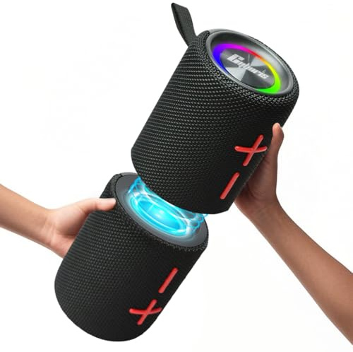Altoparlante Bluetooth 2 in 1 con doppia divisione, 40 W, altoparlante portatile wireless con bassi profondi, impermeabile IPX6, Bluetooth 5.3, riproduzione 24h, suono stereo a 360° per casa