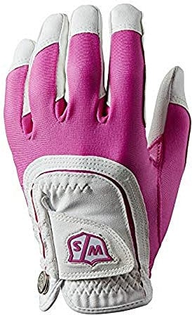 Wilson Damen W/S FIT ALL LLH Golfhandschuhe, Pink/Weiß, One size